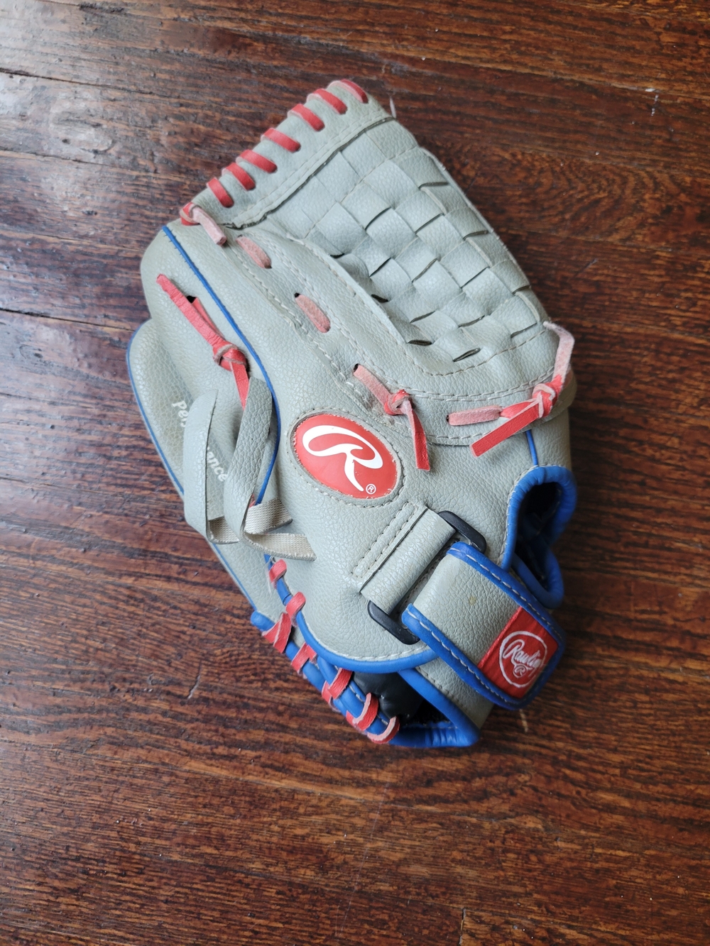 Rawlings Player Series WPL115GS Gray Blue Youth 11.5” RHT Baseball Glove